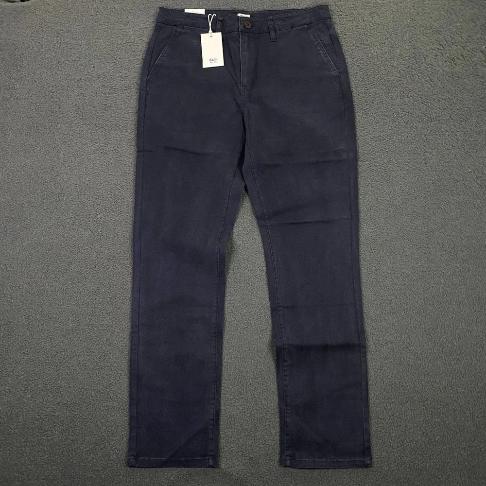 Katin Corey Chino Pant Mens 32x32 Slim Straight Leg Cotton Stretch Polar Navy